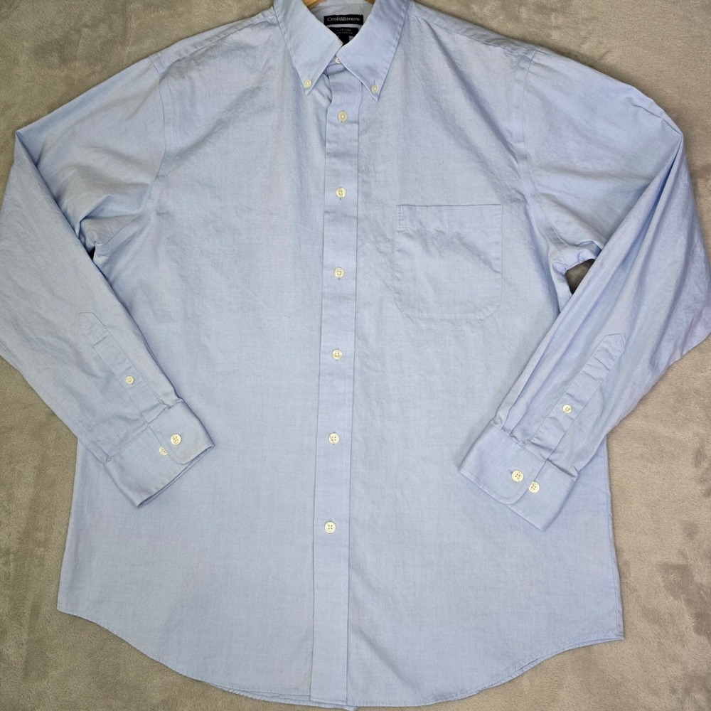 Croft &‎ Barrow Mens Light Blue 16.5 34/35 Easy Care Cotton Dress Shirt